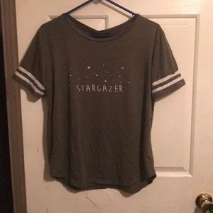 Olive green “STARGAZER” tee